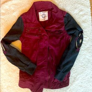 LA Hearts Women’s Burgundy Utility Jacket Size Small